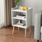Mesa de cabeceira LUCKNOCK, moderna de meados do século, com prateleira de armazenamento branca