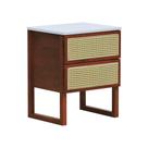 Mesa De Cabeceira Lyon 2 Gavetas - Amêndoa Branco Mesa De Cabeceira Lyon 2 Gavetas - Amêndoa Branco