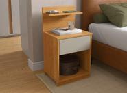 Mesa de Cabeceira MA 1 Gaveta Cor Cinamomo / Off White