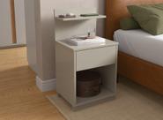 Mesa de Cabeceira MA 1 Gaveta Cor Off White