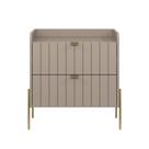 Mesa De Cabeceira Madeira Mdf 60cm Pé Dourado Quarto Casal