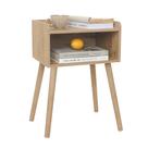 Mesa de cabeceira MaxSmeo Mid Century Modern com armazenamento em nogueira rústica