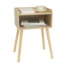 Mesa de cabeceira MaxSmeo Mid Century Modern com armazenamento natural
