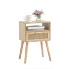 Mesa de cabeceira MaxSmeo Modern Rattan, mesa lateral com armazenamento