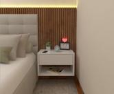 MESA DE CABECEIRA MDF 40cm COM GAVETA