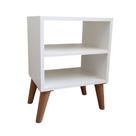 Mesa de Cabeceira MDF Pés Retro 45cm para Quarto Casal ou Solteiro Nicho Decoração Acabamento Fosco
