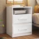 Mesa de Cabeceira mesa de cabeceira Aurora com Nicho Organizador 2 Gavetas