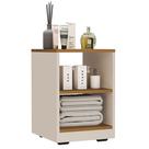 Mesa de Cabeceira Mini Cômoda Mesinha Lateral Cama Quarto Nicho Decoração Decore Offwhite/Nature