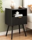 Mesa de cabeceira moderna preta JOONEE com gaveta de armazenamento Mesa de cabeceira moderna preta JOONEE com gaveta de armazenamento