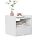 Mesa de Cabeceira Moderna Suspensa Aérea Minerva com 1 Gaveta e 1 Nicho BRANCO