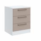 Mesa de Cabeceira Modulada 3 Gavetas Requinte+ 100% MDF Branco Line/Duna