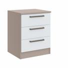 Mesa de Cabeceira Modulada 3 Gavetas Requinte+ 100% MDF Cinza Duna Line/Branco
