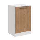 Mesa de Cabeceira Modulada Requinte com 1 Porta - Branco Line/Macadâmia