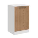 Mesa de Cabeceira Modulada Requinte com 1 Porta - Branco Line/Macadâmia
