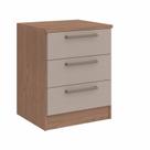 Mesa de Cabeceira Modulada Requinte com 3 Gavetas - Macadâmia/Duna Line