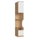 Mesa de Cabeceira Modulada Reto 1 Porta 2 Gavetas Elegance Branco Angelin/Blanc