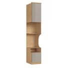 Mesa de Cabeceira Modulada Reto 1 Porta 2 Gavetas Elegance Cinza Angelin/Niquel Canelado