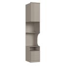 Mesa de Cabeceira Modulada Reto 1 Porta 2 Gavetas Elegance Cinza Níquel/Canelado