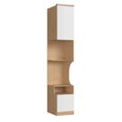 Mesa de Cabeceira Modulada Reto 1 Porta 2 Gavetas Elegance Marrom Angelin/Balnc Canelado
