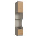 Mesa de Cabeceira Modulada Reto 1 Porta 2 Gavetas Elegance Marrom Niquel/Angelin