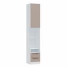 Mesa de Cabeceira Modulada Reto 1 Porta 2 Gavetas Requinte+ 100% MDF Branco Line/Duna