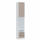 Mesa de Cabeceira Modulada Reto 1 Porta 2 Gavetas Requinte+ 100% MDF Branco Line/Duna