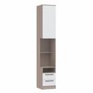 Mesa de Cabeceira Modulada Reto 1 Porta 2 Gavetas Requinte+ 100% MDF Cinza Duna Line/Branco