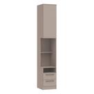 Mesa de Cabeceira Modulada Reto 1 Porta 2 Gavetas Requinte+ 100% MDF Cinza Duna Line
