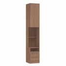 Mesa de Cabeceira Modulada Reto 1 Porta 2 Gavetas Requinte+ 100% MDF Marrom Macadâmia