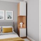 Mesa de Cabeceira Modular Direita 2 Portas 1 Gaveta Hera CabeCasa MadeiraOriginals Louro/Algodão