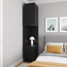 Mesa de Cabeceira Modular Esquerda 2 Portas 1 Gaveta Hera CabeCasa MadeiraOriginals Preto
