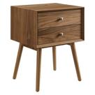 mesa de cabeceira Modway Ember Madeira Nogueira 38x46x61 cm USB
