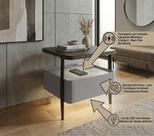 Mesa de Cabeceira Multifuncional Smart Clean: Carregador por Indução, LED Automático e Soft Close CT-34 Cromio