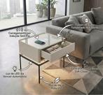 Mesa de Cabeceira Multifuncional Smart Tech: Carregador por Indução, LED e Gavetas Soft Close CT-15 Vainilla