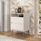 mesa de cabeceira off white pequena para apartamento