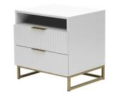 Mesa de Cabeceira Ondulada Branco Westwing