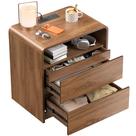 Mesa de cabeceira Oransail 61 cm em nogueira com gavetas ocultas e carregador