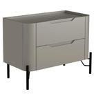 Mesa De Cabeceira Orgânica 2 Gavetas Pés Industrial Preto Bliss I03 Grigio - Lyam Decor