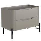 Mesa De Cabeceira Orgânica 2 Gavetas Pés Industrial Preto Bliss I03 Grigio - Lyam Decor