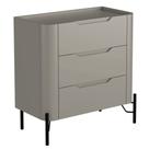 Mesa De Cabeceira Orgânica 3 Gavetas Pés Industrial Preto Bliss I03 Grigio - Lyam Decor Mesa De Cabeceira Orgânica 3 Gavetas Pés Industrial Preto Bliss I03 Grigio - Lyam Decor