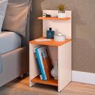 Mesa de Cabeceira para Quarto Nicho Prateleira Decorativa Porta Livros e Objetos Fantasy - Off White/ Cinamomo