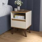 Mesa De Cabeceira Para Quarto Pés Retro Criado 1 Gaveta Cores
