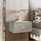 Mesa de Cabeceira Penteadeira Suspensa Strass com divisórias 50cm Off White Ac - Olivar Móveis