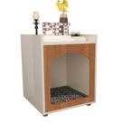 Mesa de Cabeceira Pet Quarto Casinha de Cachorro/Gato Off White Freijo Decora Móveis