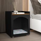 Mesa de Cabeceira Pet Quarto Casinha de Cachorro/Gato Preto Freijó Decora Móveis