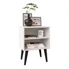 Mesa de Cabeceira Prateleira Nicho Decoração Quarto Casal Solteiro Pés Palito Retrô Mesinha Apoio Lateral Cama - RPM Móveis