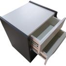 Mesa De Cabeceira Preto Rodas De Gel 100% Mdf Com 2 Gavetas 55x50x35