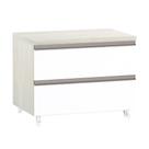 Mesa De Cabeceira Prime Plus 60 Cm Legno Crema C/ Branco Mat