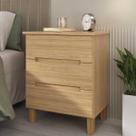 Mesa de Cabeceira Quarto 62cm com 3 Gavetas e Pés 100% MDF Mesa de Cabeceira Quarto 62cm com 3 Gavetas e Pés 100% MDF