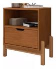 Mesa De Cabeceira Quarto Mini Cômoda Antares 1 Gaveta e 1 Nicho - Cedro